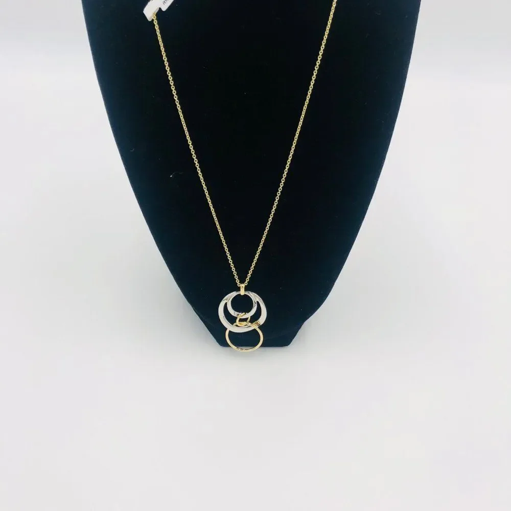 Brand New Gold & Silver Park‎ Row  Three Layer Circle Pendant Necklace For Women
